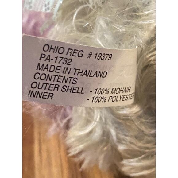 Annette Funicello Mohair Teddy Bear Panda Lila Pastel BluePurple Jointed 18" 90s - Picture 5 of 6